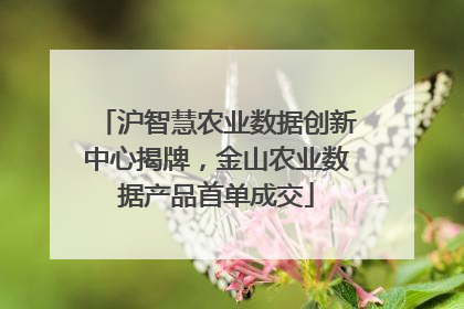沪智慧农业数据创新中心揭牌，金山农业数据产品首单成交