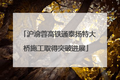 沪渝蓉高铁通泰扬特大桥施工取得突破进展