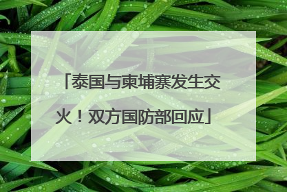 泰国与柬埔寨发生交火！双方国防部回应