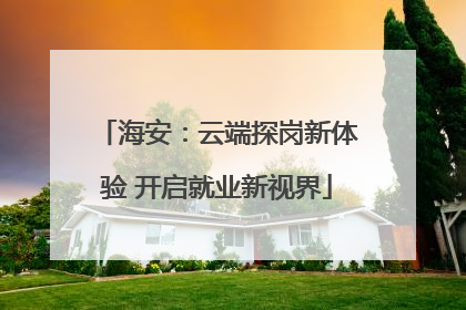 海安：云端探岗新体验 开启就业新视界
