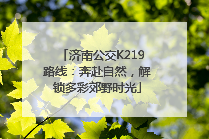 济南公交K219路线：奔赴自然，解锁多彩郊野时光