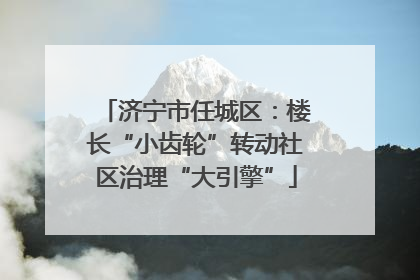 济宁市任城区：楼长“小齿轮”转动社区治理“大引擎”