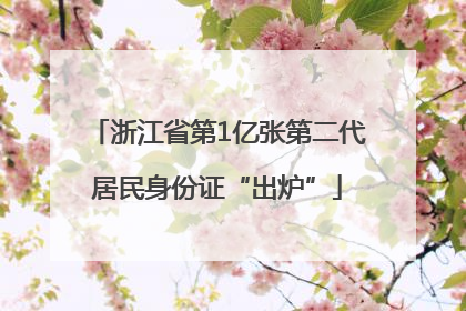 浙江省第1亿张第二代居民身份证“出炉”