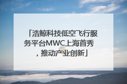 浩鲸科技低空飞行服务平台MWC上海首秀，推动产业创新