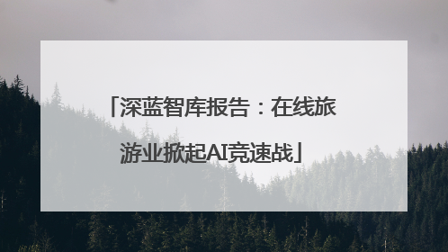 深蓝智库报告：在线旅游业掀起AI竞速战