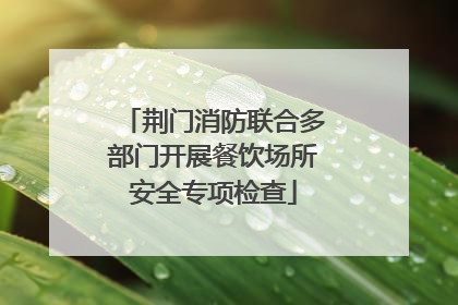 荆门消防联合多部门开展餐饮场所安全专项检查