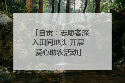 自贡：志愿者深入田间地头 开展爱心助农活动