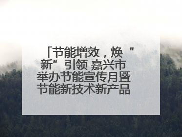 节能增效，焕“新”引领 嘉兴市举办节能宣传月暨节能新技术新产品新装备推广活动