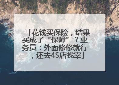 花钱买保险，结果买成了“保障”？业务员：外面修修就行，还去4S店找宰