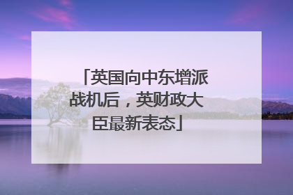 英国向中东增派战机后，英财政大臣最新表态