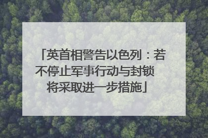 英首相警告以色列：若不停止军事行动与封锁 将采取进一步措施
