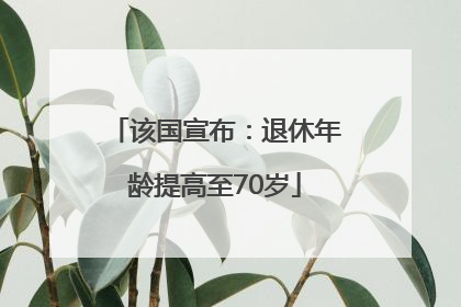 该国宣布：退休年龄提高至70岁