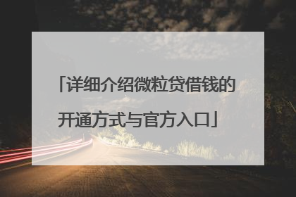 详细介绍微粒贷借钱的开通方式与官方入口