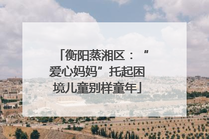 衡阳蒸湘区：“爱心妈妈”托起困境儿童别样童年