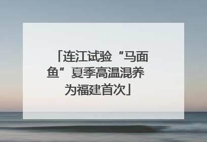 连江试验“马面鱼”夏季高温混养 为福建首次