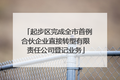 起步区完成全市首例合伙企业直接转型有限责任公司登记业务