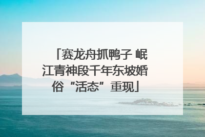 赛龙舟抓鸭子 岷江青神段千年东坡婚俗“活态”重现