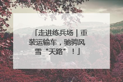 走进练兵场｜重装运输车，驰骋风雪“天路”！