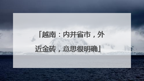 越南：内并省市，外近金砖，意思很明确