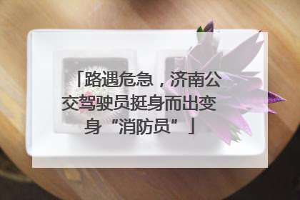 路遇危急，济南公交驾驶员挺身而出变身“消防员”