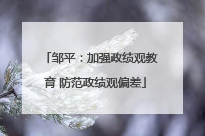 邹平：加强政绩观教育 防范政绩观偏差