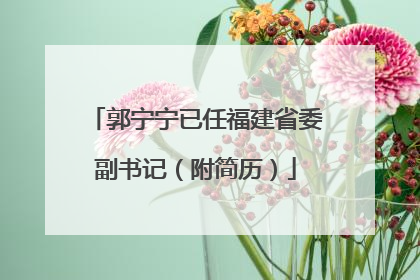 郭宁宁已任福建省委副书记（附简历）