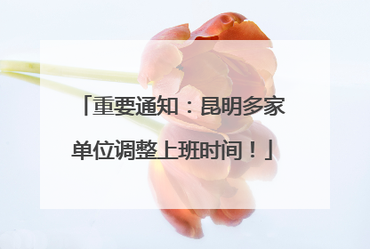 重要通知：昆明多家单位调整上班时间！