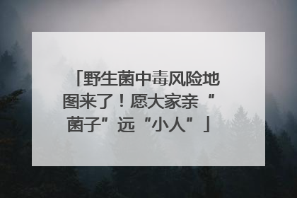 野生菌中毒风险地图来了！愿大家亲“菌子”远“小人”