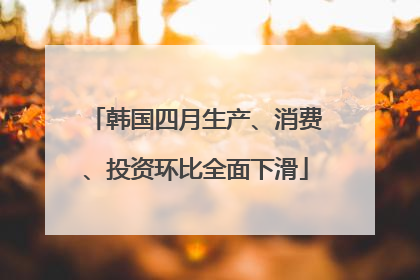 韩国四月生产、消费、投资环比全面下滑
