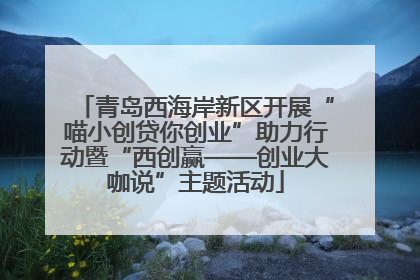 青岛西海岸新区开展“喵小创贷你创业”助力行动暨“西创赢——创业大咖说”主题活动