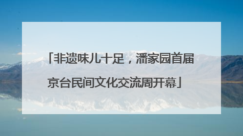 非遗味儿十足，潘家园首届京台民间文化交流周开幕