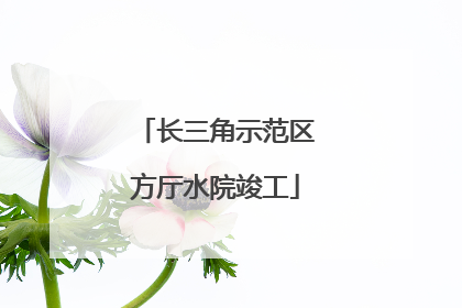 长三角示范区方厅水院竣工
