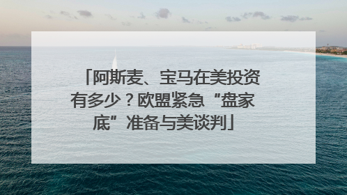 阿斯麦、宝马在美投资有多少？欧盟紧急“盘家底”准备与美谈判