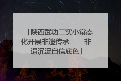 陕西武功二实小常态化开展非遗传承——非遗沉淀自信底色