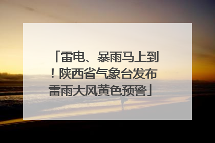 雷电、暴雨马上到！陕西省气象台发布雷雨大风黄色预警