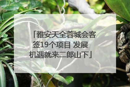 雅安天全蓉城会客签19个项目 发展机遇就来二郎山下