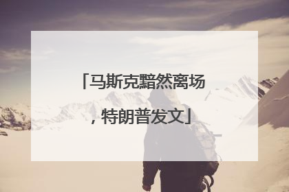 马斯克黯然离场，特朗普发文