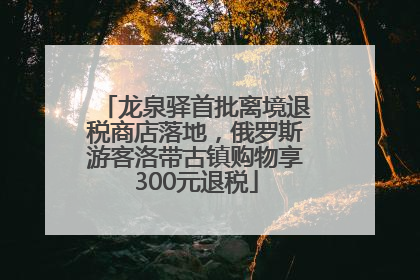 龙泉驿首批离境退税商店落地，俄罗斯游客洛带古镇购物享300元退税