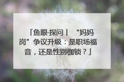 鱼眼·探问丨 “妈妈岗”争议升级：是职场福音，还是性别枷锁？