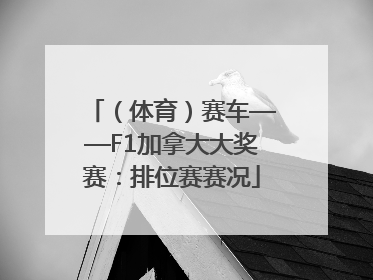 （体育）赛车——F1加拿大大奖赛：排位赛赛况