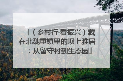 （乡村行·看振兴）藏在北魏重镇里的坝上雅居：从留守村到生态园